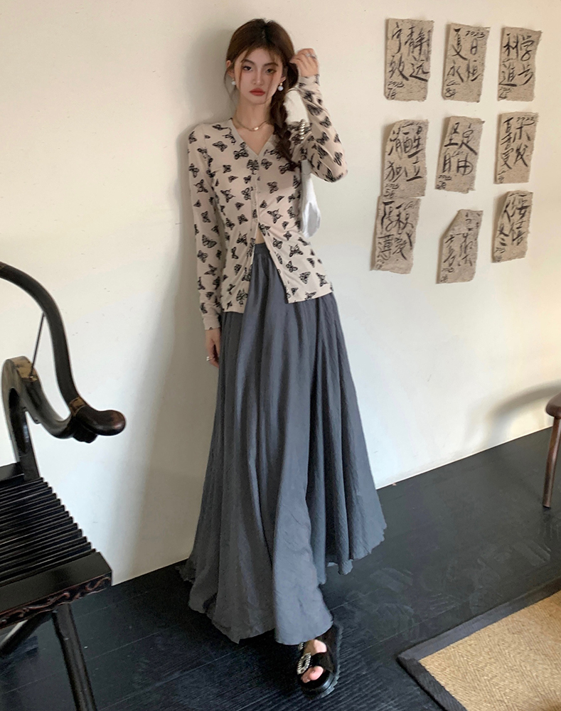 2026 Autumn New Design Irregular Cotton Linen High Waist A-Line Long Skirt for Women - Image 4