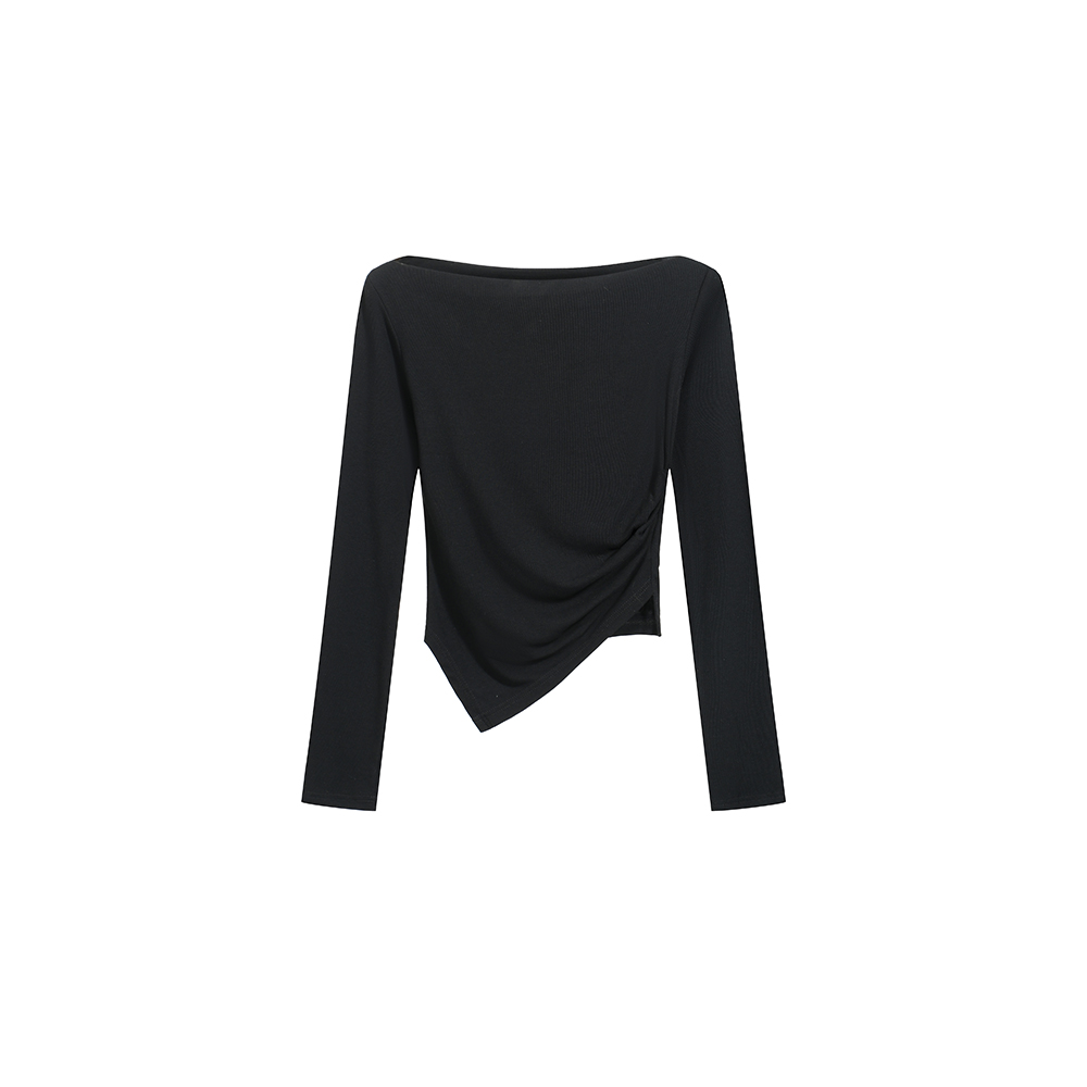 2026 Autumn New One-Shoulder Design Slim Fit Long Sleeve T-Shirt for Women - Image 5