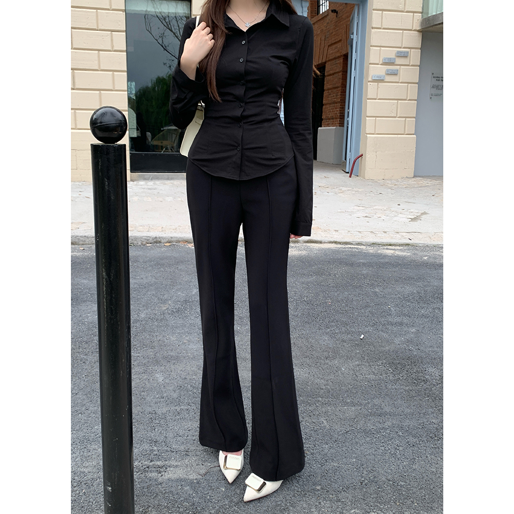 2026 Fall New Arrival Fleece-Lined High-Waist Flared Casual Pants for Women - Slim Fit Tummy Control