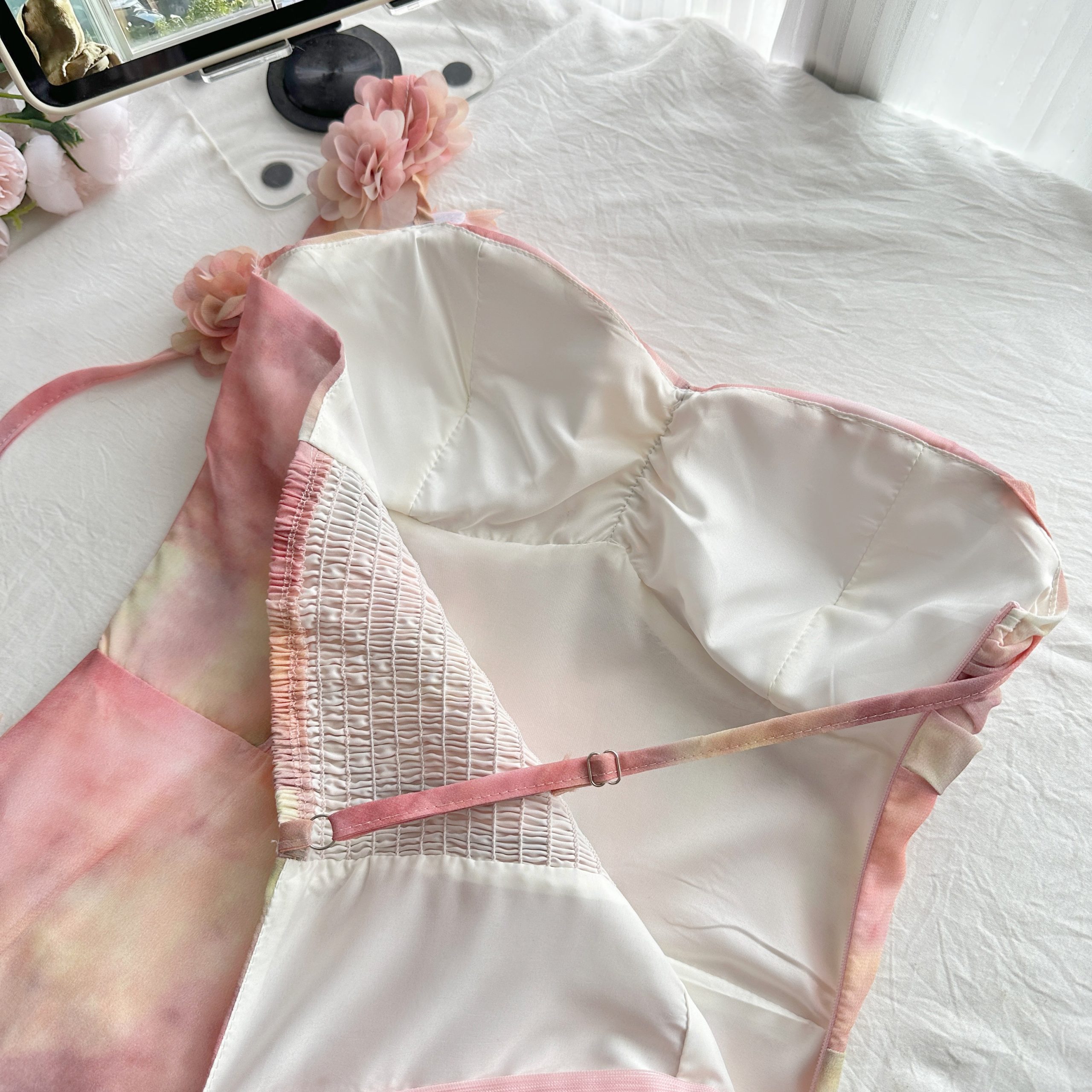 French Summer Fairy Beach Dress with Ruffled Hem Irregular Dress - Image 5