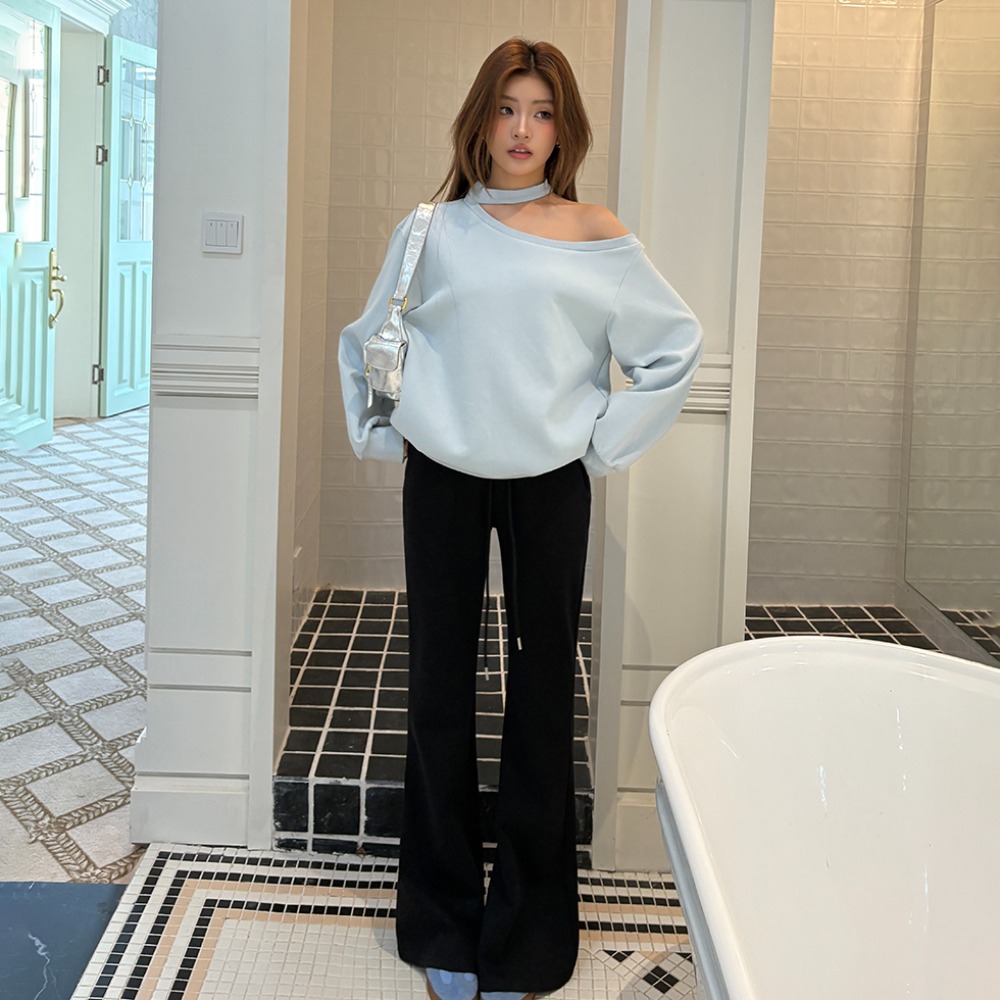 2026 Fall New High Waist Drawstring Flared Pants Slimming Casual Wide Leg Pants Women Versatile - Image 2