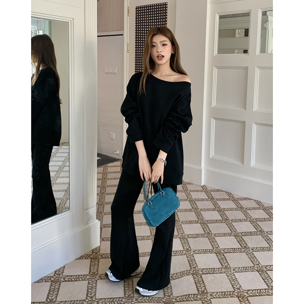2026 Fall New High Waist Drawstring Flared Pants Slimming Casual Wide Leg Pants Women Versatile - Image 3