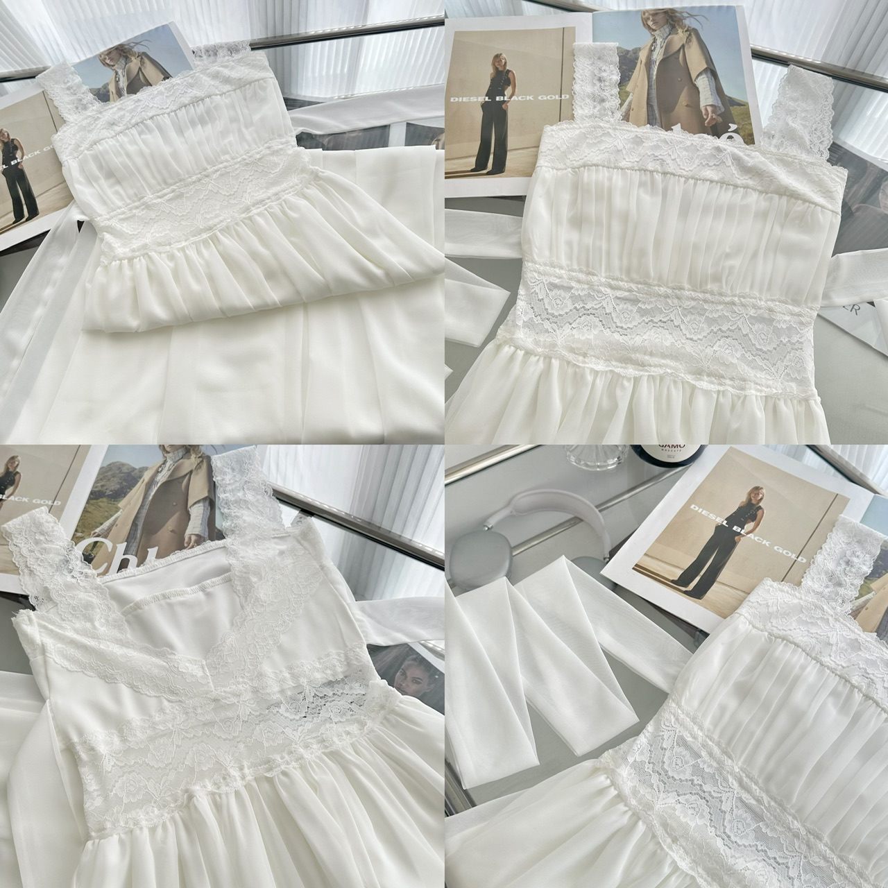 White Water Girl Flower and Alice Square Neck Lace Dress Women Summer Vacation Style Flowy Slimming A-Line Dress - Style 9bf549 - Image 5