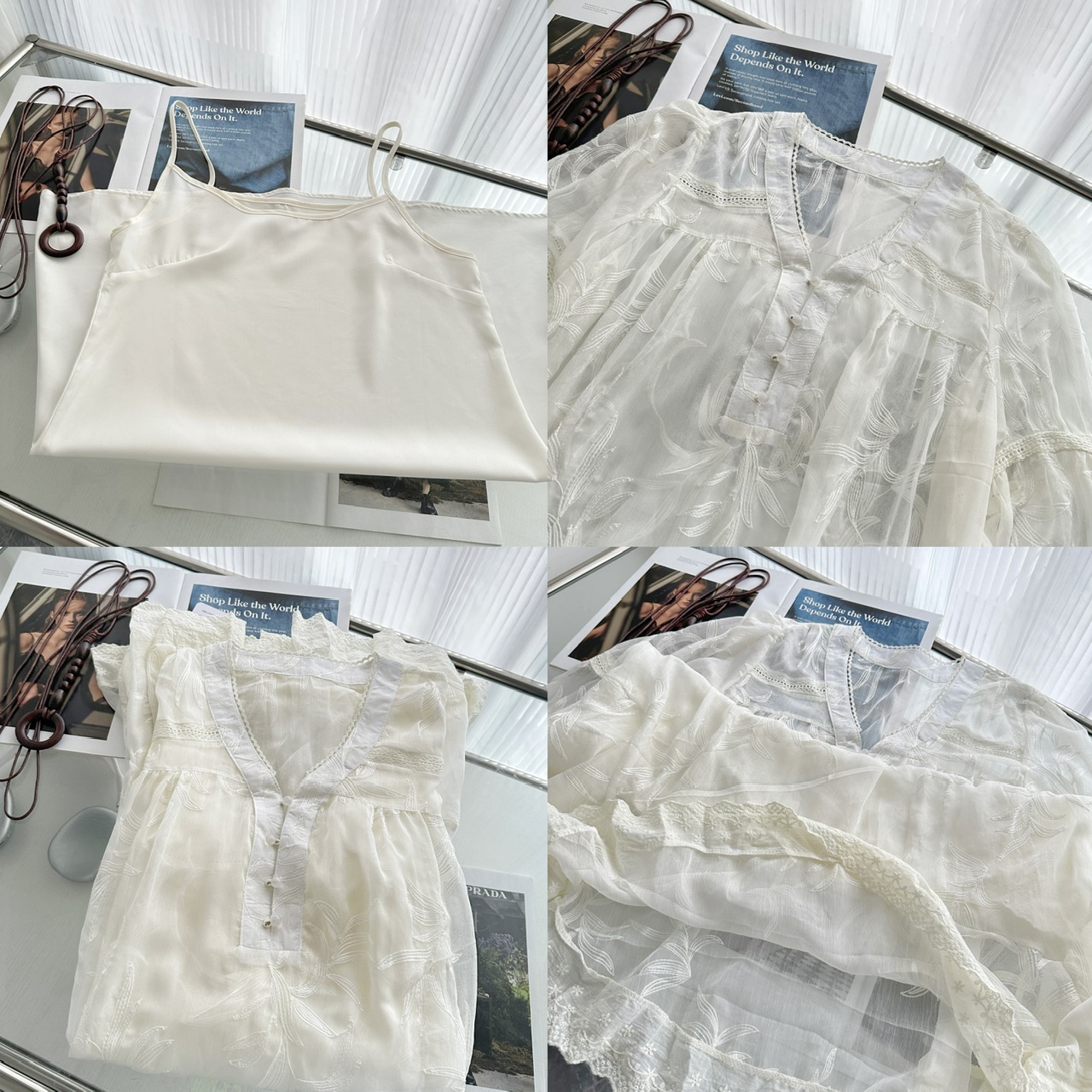 Elegant French Texture Embroidered Dress for Women Early Autumn Mardid V-Neck White Short Dress - Image 5